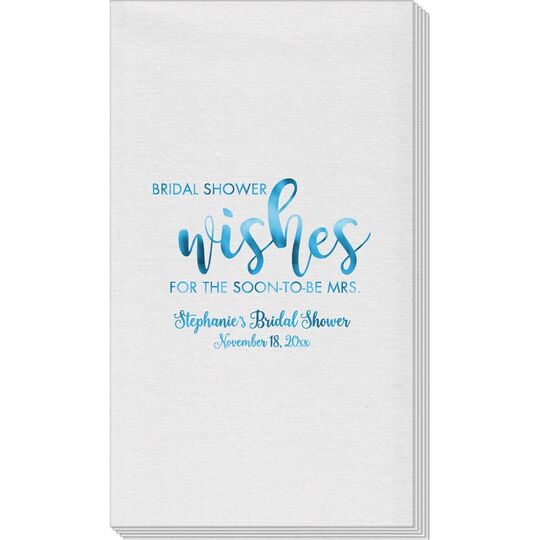 Bridal Shower Wishes Linen Like Guest Towels